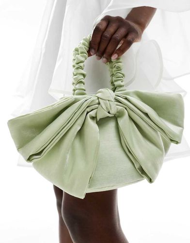 Pochette salvia con fiocco oversize e manico - ASOS DESIGN - Modalova