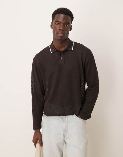 Polo oversize in rete - ASOS DESIGN - Modalova