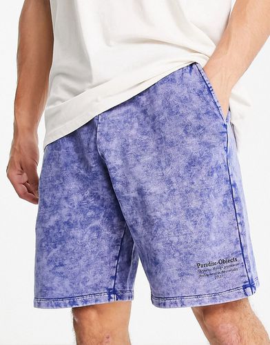 Pantaloncini oversize in jersey lavaggio acido con stampa in coordinato - ASOS DESIGN - Modalova