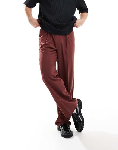 Pantaloni a fondo ampio eleganti bordeaux - ASOS DESIGN - Modalova