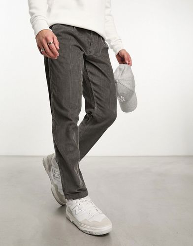 Pantaloni affusolati grigi in tessuto a coste - ASOS DESIGN - Modalova