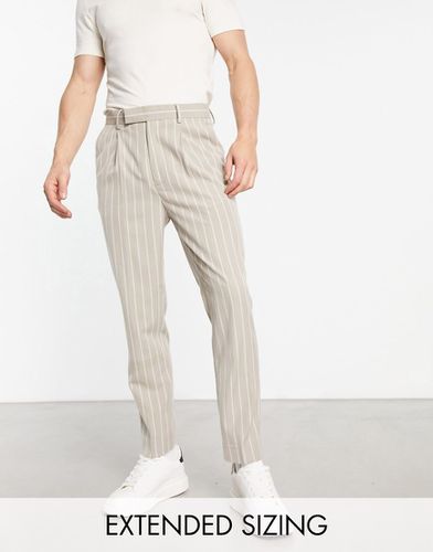 Pantaloni affusolati eleganti pietra a righe - ASOS DESIGN - Modalova