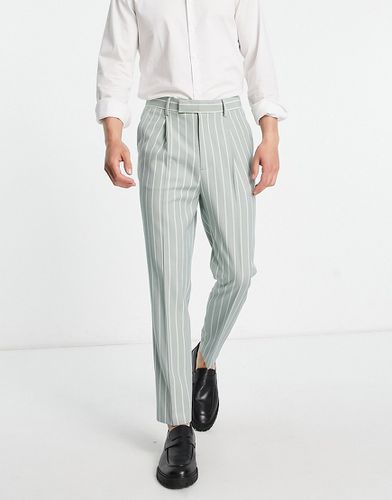 Pantaloni affusolati eleganti salvia a righe - ASOS DESIGN - Modalova