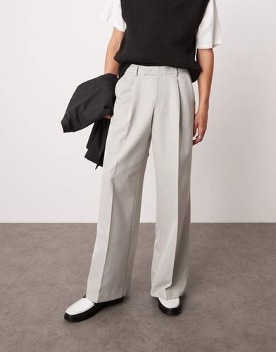 Pantaloni ampi eleganti chiaro con pieghe sul davanti - ASOS DESIGN - Modalova