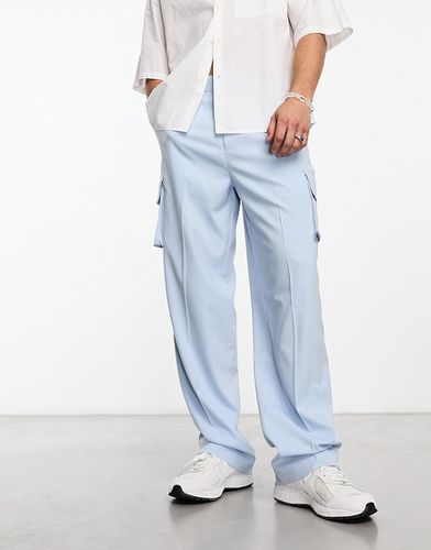 Pantaloni cargo eleganti a fondo ampio polvere - ASOS DESIGN - Modalova