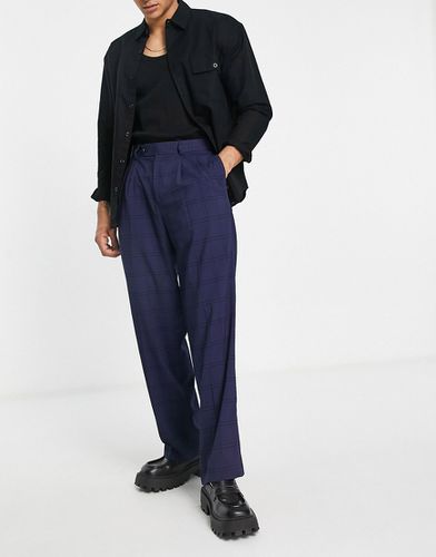 Pantaloni con fondo ampio a vita alta a quadri ampi - ASOS DESIGN - Modalova