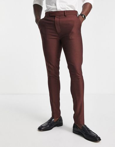 Pantaloni da abito Oxford eleganti skinny bruciato - ASOS DESIGN - Modalova