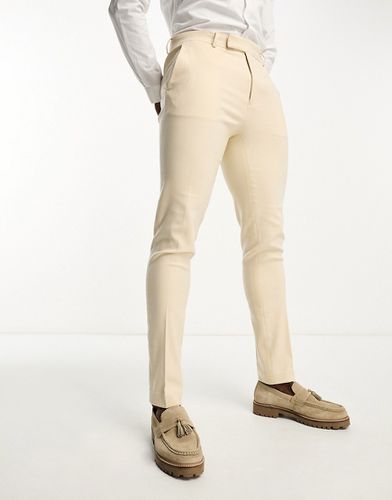 Pantaloni da abito Oxford skinny color sabbia - ASOS DESIGN - Modalova