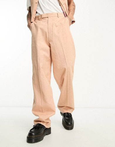 Pantaloni da abito ampi in lino fiammato - ASOS DESIGN - Modalova