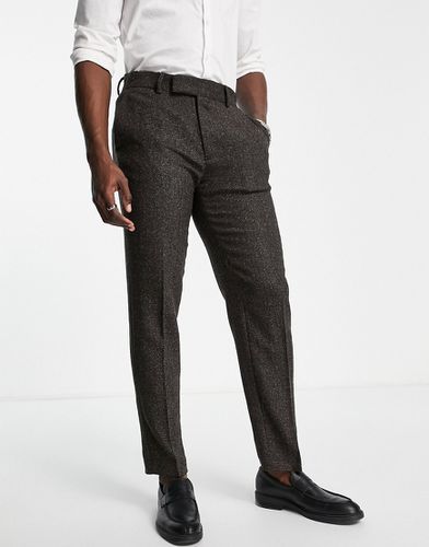 Pantaloni da abito super skinny in misto lana kaki a quadri - ASOS DESIGN - Modalova