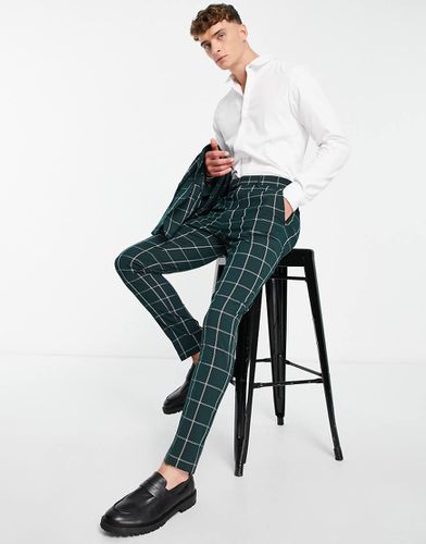 Pantaloni da abito skinny con motivo -azzurro a quadri - ASOS DESIGN - Modalova