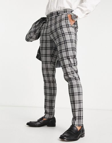 Pantaloni da abito skinny grigi a quadri - ASOS DESIGN - Modalova