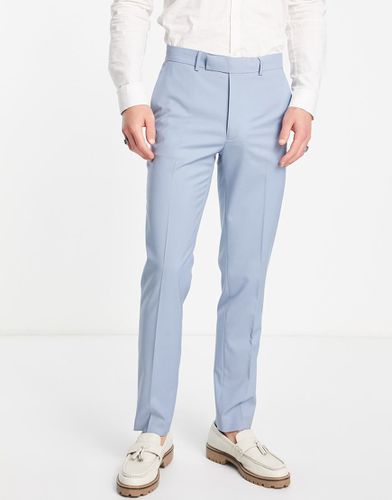 Pantaloni da abito slim blu polvere - ASOS DESIGN - Modalova