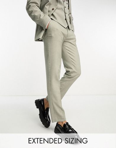 Pantaloni da abito slim in tessuto operato color oliva - ASOS DESIGN - Modalova
