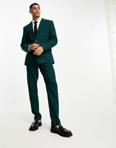 Pantaloni da abito slim verdi con motivo a tratteggio - ASOS DESIGN - Modalova