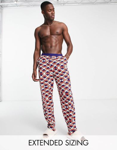 Pantaloni da casa rossi a quadri ondulati - ASOS DESIGN - Modalova