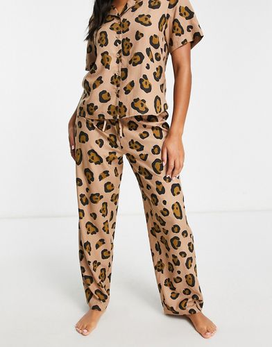 Pantaloni del pigiama mix & match leopardato in modal - ASOS DESIGN - Modalova