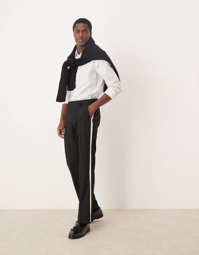 Pantaloni dritti eleganti stile smoking neri - ASOS DESIGN - Modalova