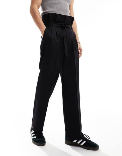 Pantaloni eleganti a fondo ampio neri a vita alta - ASOS DESIGN - Modalova