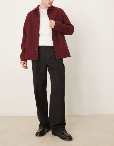 Pantaloni eleganti a fondo ampio neri con doppia piega - ASOS DESIGN - Modalova