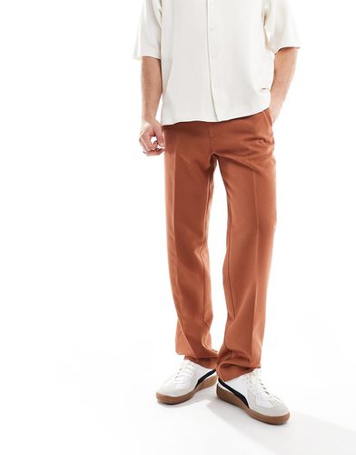 Pantaloni eleganti dritti color ruggine tenue - ASOS DESIGN - Modalova