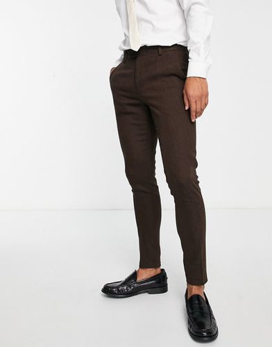 Pantaloni super skinny da abito in tweed misto lana - ASOS DESIGN - Modalova
