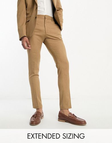 Pantaloni skinny da abito micro testurizzato color cammello - ASOS DESIGN - Modalova