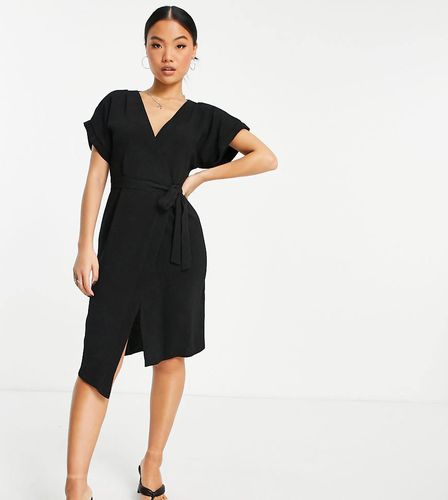 ASOS DESIGN Petite - Vestito midi a portafoglio - ASOS Petite - Modalova