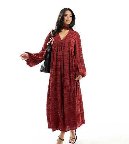 ASOS DESIGN Petite - Vestito midi soffice bordeaux - ASOS Petite - Modalova