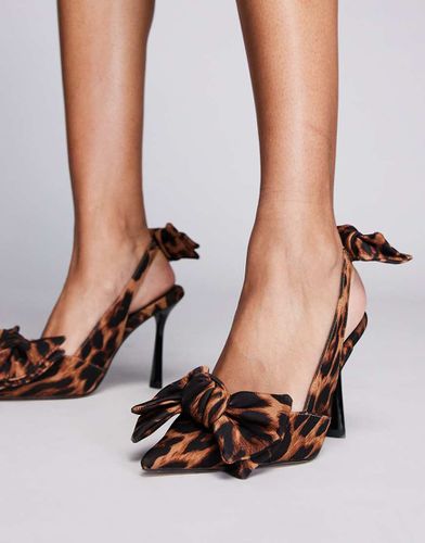 Precious - Scarpe con tacco alto leopardate con fiocco - ASOS DESIGN - Modalova