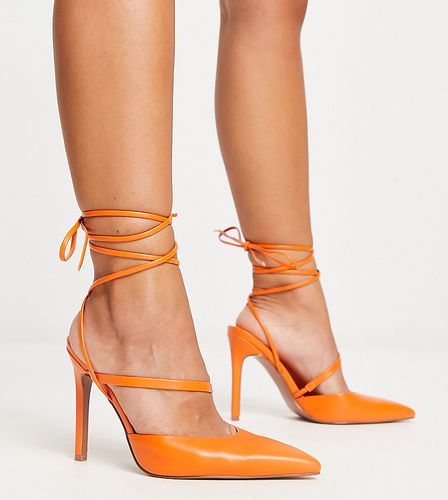 Pride - Scarpe con tacco alto arancioni allacciate alla caviglia a pianta larga - ASOS DESIGN - Modalova