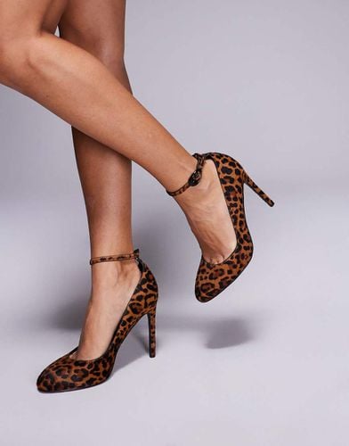 Priscilla - Scarpe décolleté leopardate in pelle premium con punta arrotondata - ASOS DESIGN - Modalova