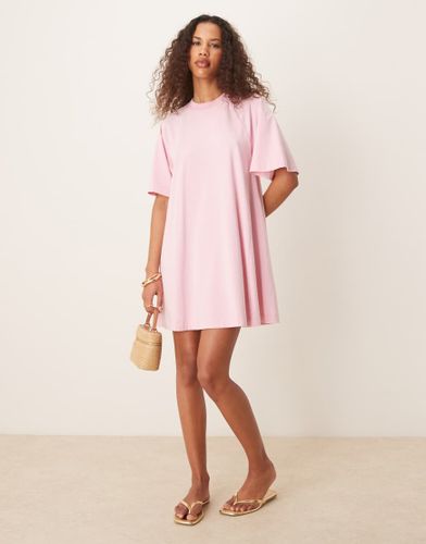 Robe t-shirt courte virevoltante - délavé - Asos Design - Modalova