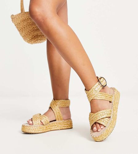 Wide Fit - Journey - Espadrilles a pianta larga in rafia colore - ASOS DESIGN - Modalova