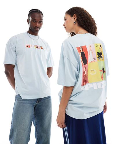 T-shirt unisex oversize celeste chiaro con stampe "The Spice Girls" su licenza - ASOS DESIGN - Modalova