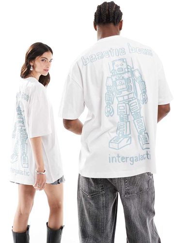 T-shirt unisex oversize bianca con stampa dei Beastie Boys su licenza - ASOS DESIGN - Modalova