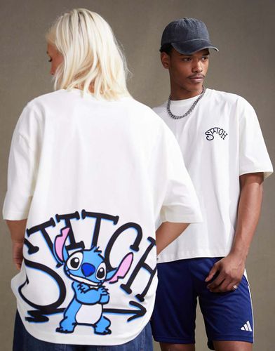 T-shirt unisex oversize sporco con stampa Disney di Stitch - ASOS DESIGN - Modalova