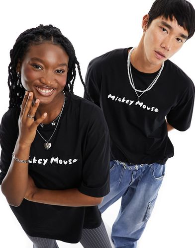 T-shirt unisex oversize nera con stampa Disney di Topolino su licenza - ASOS DESIGN - Modalova