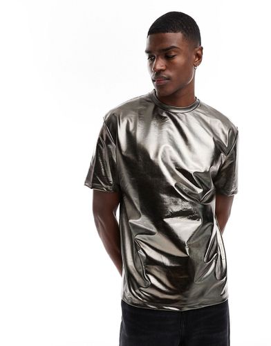 T-shirt vestibilità comoda color metallizzato - ASOS DESIGN - Modalova