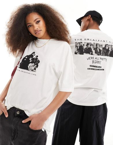 T-shirt bianca unisex con grafiche "The Breakfast Club" su licenza - ASOS DESIGN - Modalova