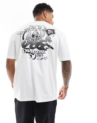 T-shirt comoda bianca con stampa stile cartone animato sul retro - ASOS DESIGN - Modalova