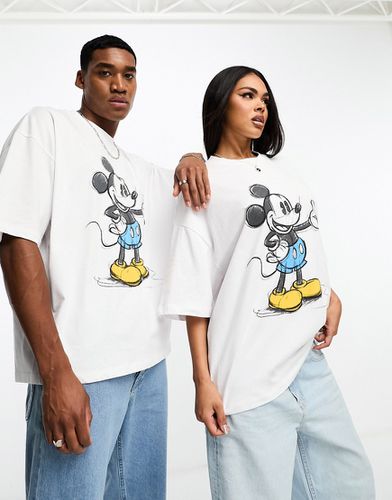 T-shirt oversize unisex sporco con stampa "Mickey Mouse" - ASOS DESIGN - Modalova