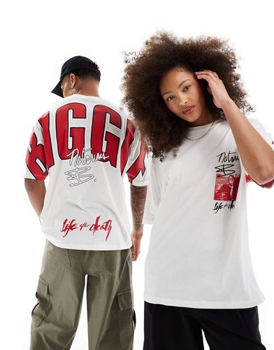 T-shirt oversize unisex sporco con stampa "Biggie" sulla schiena - ASOS DESIGN - Modalova