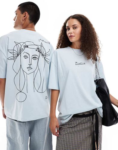 T-shirt oversize unisex con stampa di schizzo di Picasso su licenza - ASOS DESIGN - Modalova