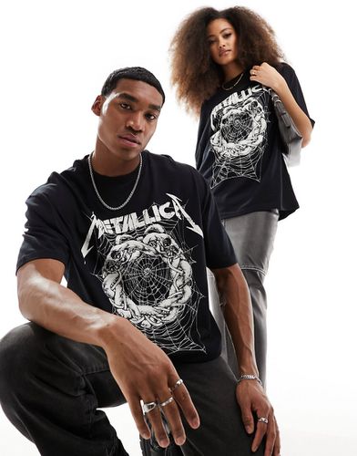 T-shirt oversize unisex nera con stampa dei Metallica su licenza - ASOS DESIGN - Modalova