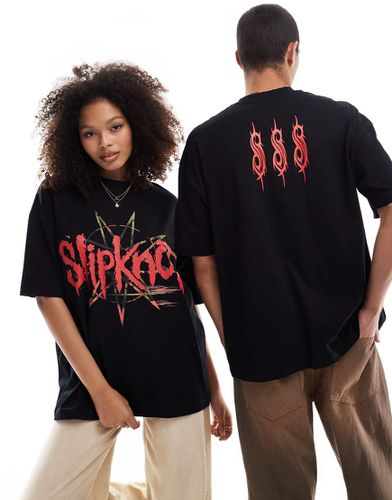 T-shirt oversize unisex nera con stampe "Slipknot" su licenza - ASOS DESIGN - Modalova