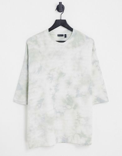 T-shirt oversize a righe testurizzate con lavaggio monocromatico - ASOS DESIGN - Modalova