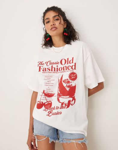 T-shirt oversize avec imprimé cocktail - Asos Design - Modalova