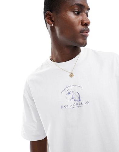 T-shirt oversize bianca con stampa di frutta sul petto - ASOS DESIGN - Modalova