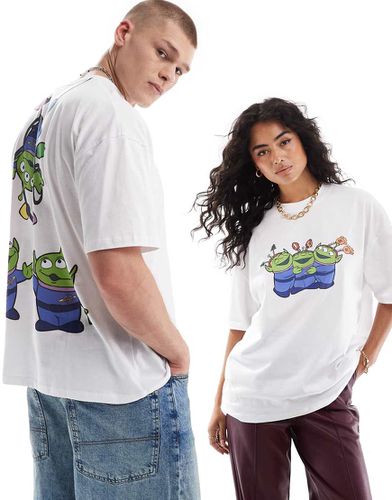 T-shirt oversize bianca con stampa natalizia Disney con gli alieni di Toy Story - ASOS DESIGN - Modalova